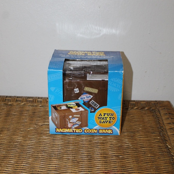 Cat In Suitcase Animated Coin Bank. - Picture 2 of 6